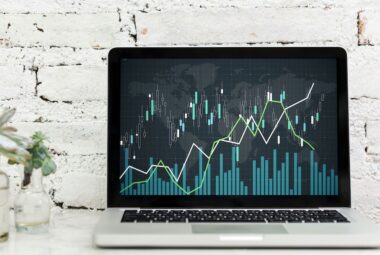 Laptop with cloud accounting charts