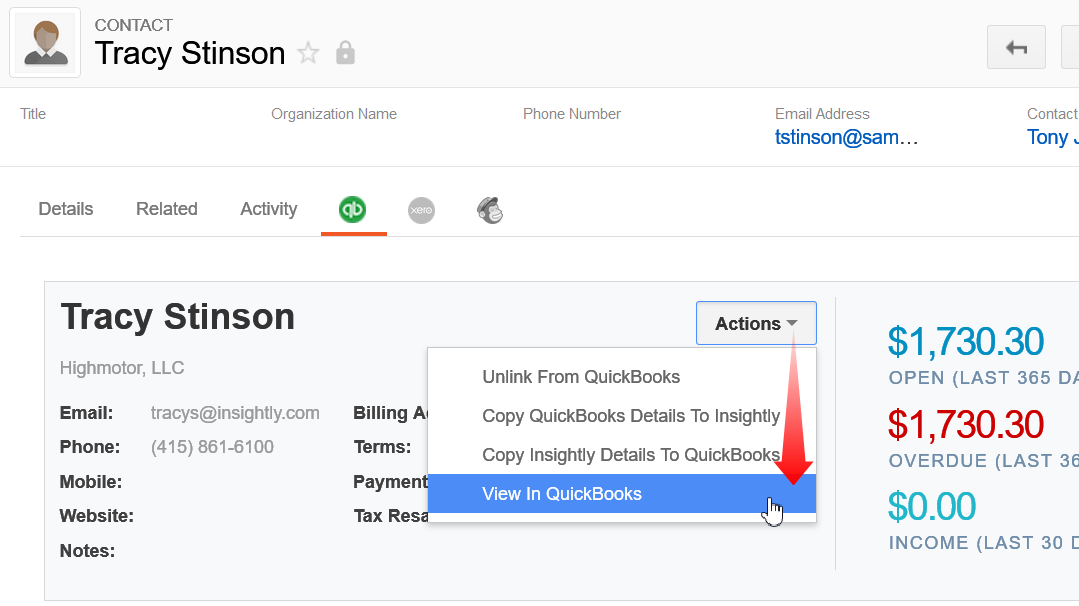 quickbooks insightly