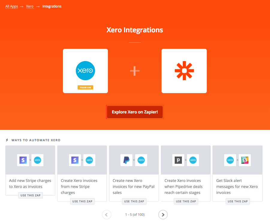 zapier xero cloud accounting