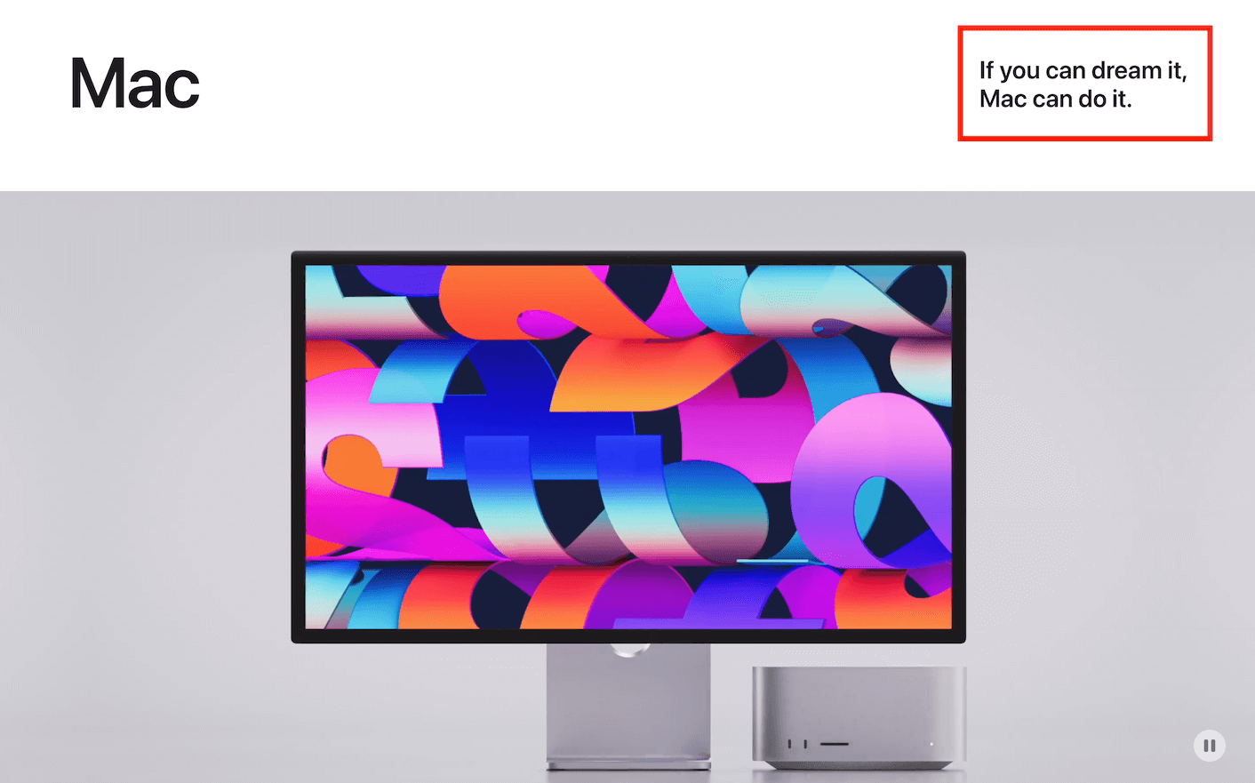 Apple Mac device product page