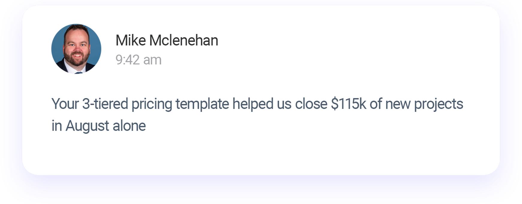 Mike Mclenehan's FFA testimonial on how the 3-tiered pricing template helped him