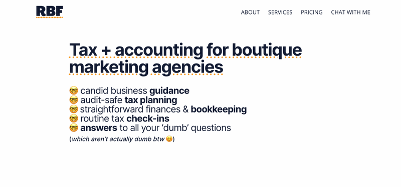 Resting Business Face homepage
