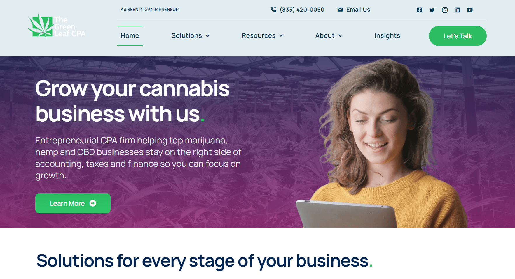 The Green Leaf CPA website