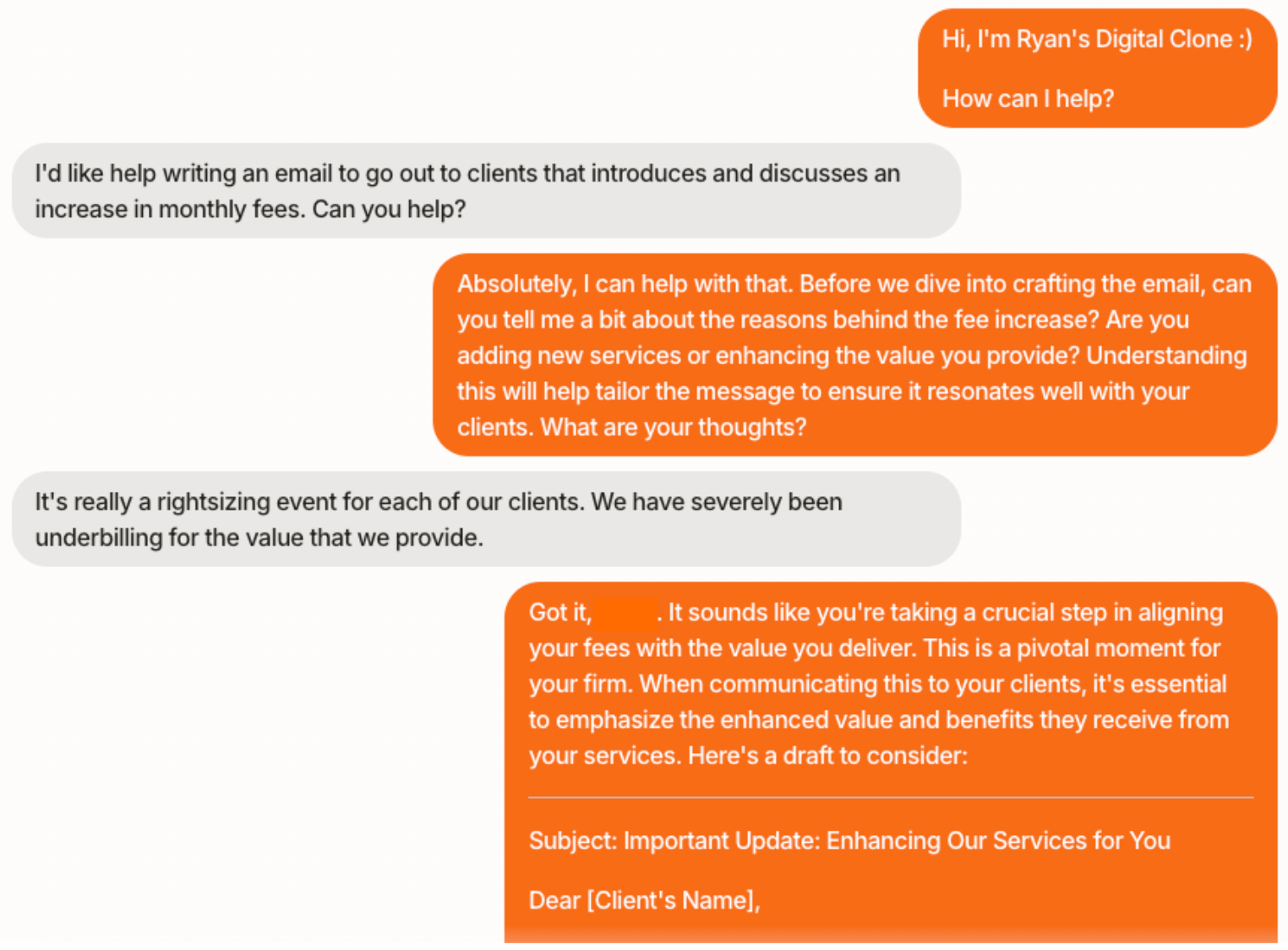 RyanBot conversation