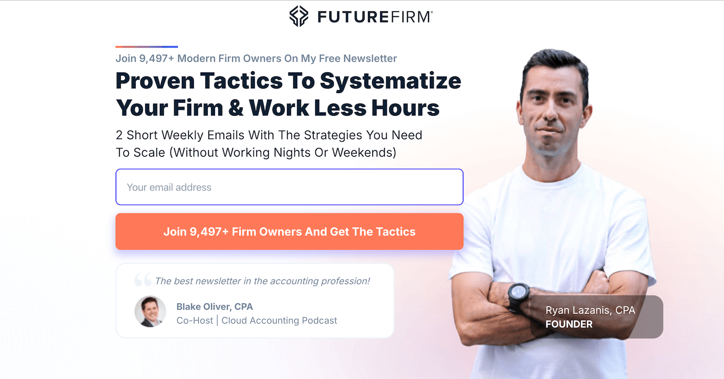 Future Firm newsletter webpage