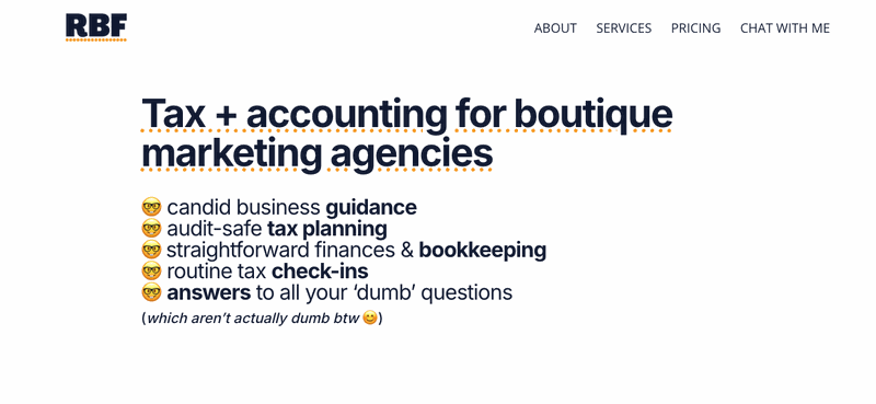 Resting Business Face homepage