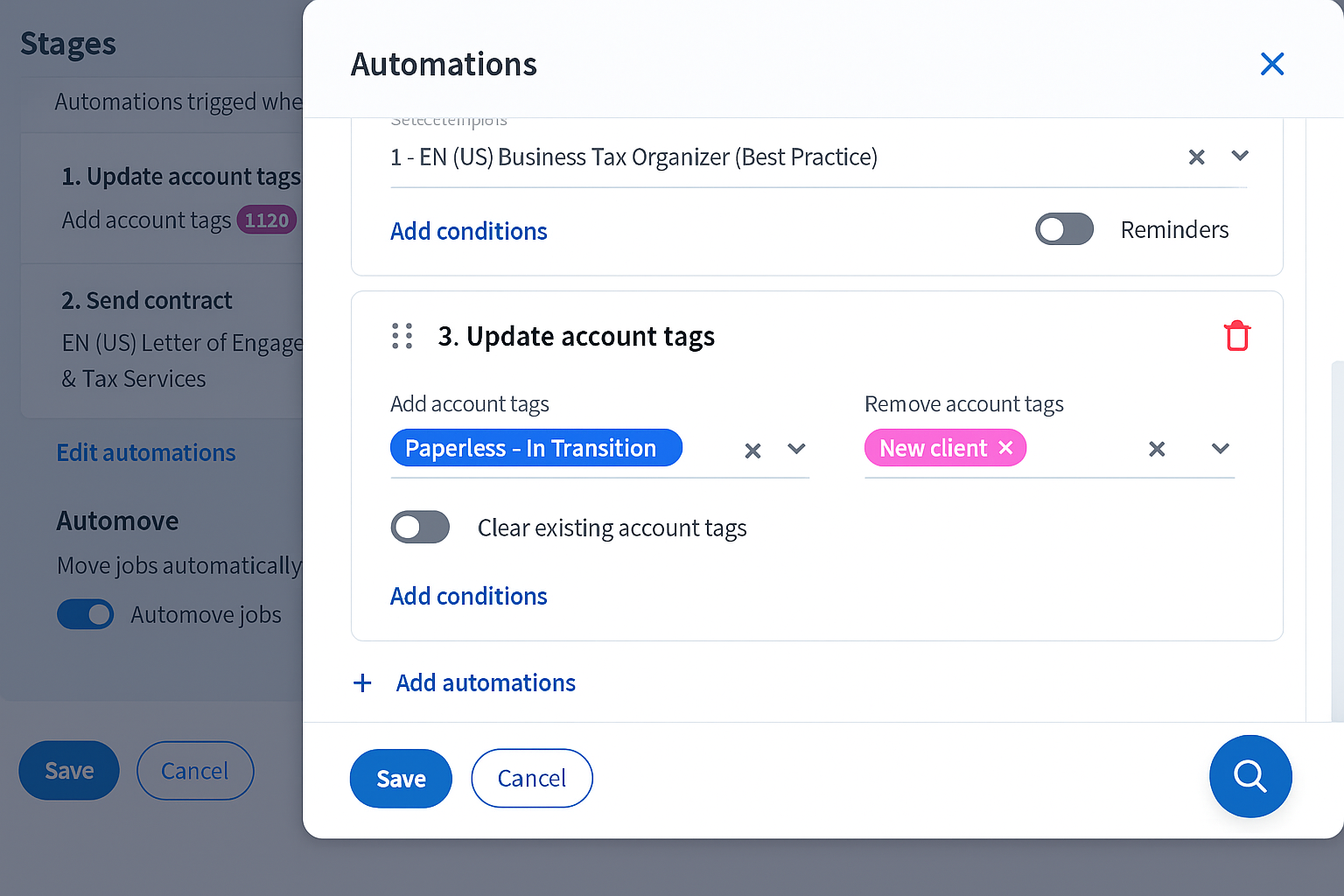 TaxDome's custom tags