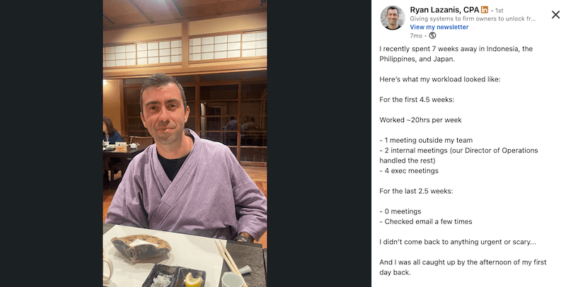 LinkedIn - Ryan spent 7 weeks in Asia